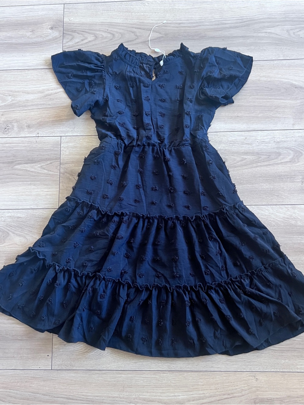 Arshiner Girls' Black Tiered Dress, Vintage Look, Y2k flate